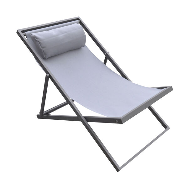 Wave Gray Outdoor Patio Lounge Chair, image 1