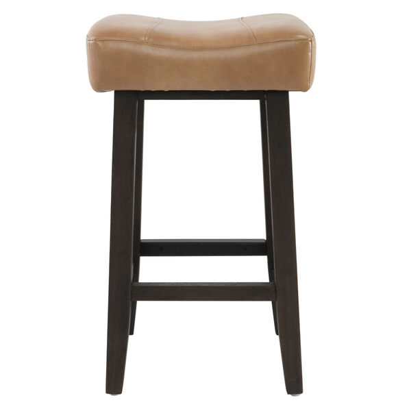 Lauri Camel Beige and Dark Brown Backless Counterstool, image 3