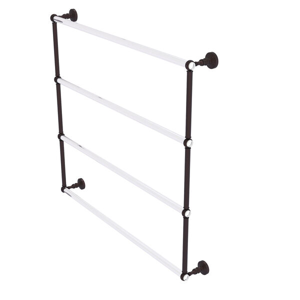 Pacific Grove Antique Bronze 4 Tier 36-Inch Ladder Towel Bar with Twisted Accent, image 1
