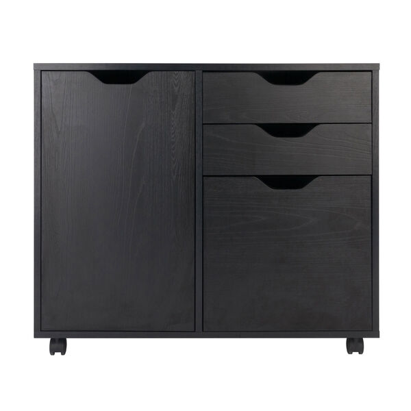 Halifax Black Two-Section Mobile Filing Cabinet, image 3