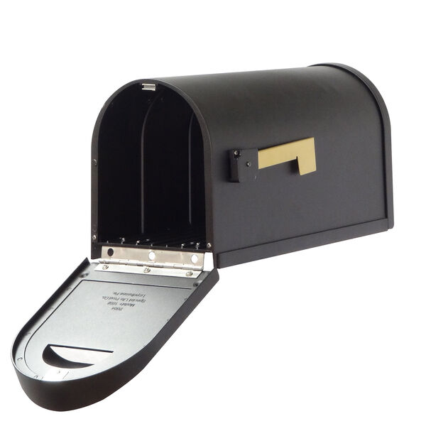 Curbside Black Classic Mailbox with Baldwin Front Single Mounting Bracket, image 3