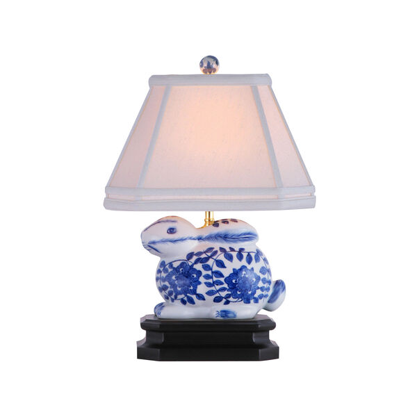 Blue and White Bunny Table Lamp, image 1
