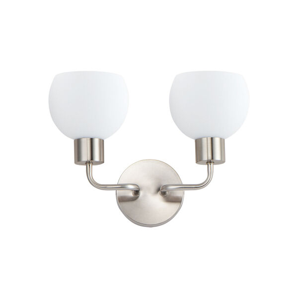 Coraline Satin Nickel Two-Light Wall Sconce, image 1