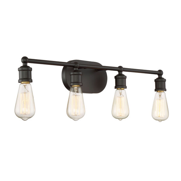 Afton Rubbed Bronze Four-Light Industrial Vanity, image 2