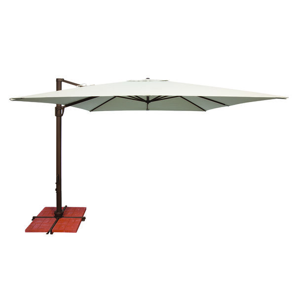 Bali 10 Foot Sunbrella Natural Square Umbrella and Cross Base Stand, image 1