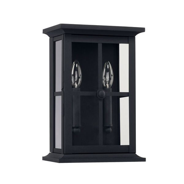 Mansell Black Nine-Inch Two Light Outdoor Wall Lantern, image 1
