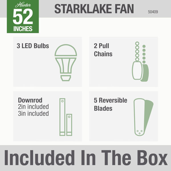 Starklake  52-Inch Outdoor LED Ceiling Fan, image 9