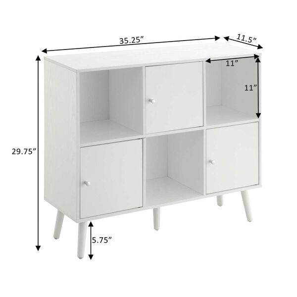White Three Door Cabinet Console Table, image 3