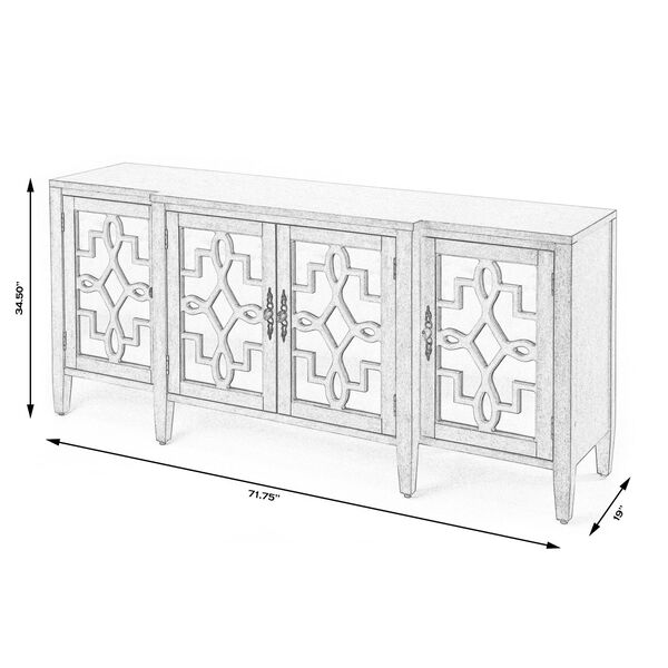 Giovanna Olive Gray Mirrored Sideboard, image 17