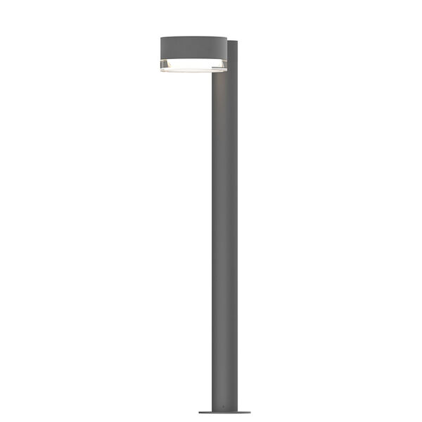 Inside-Out REALS Textured Gray 28-Inch LED Bollard with Clear Lens, image 1