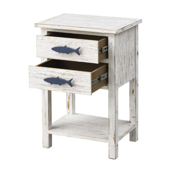 Schools Out White and Blue Two-Drawer Accent Table, image 3