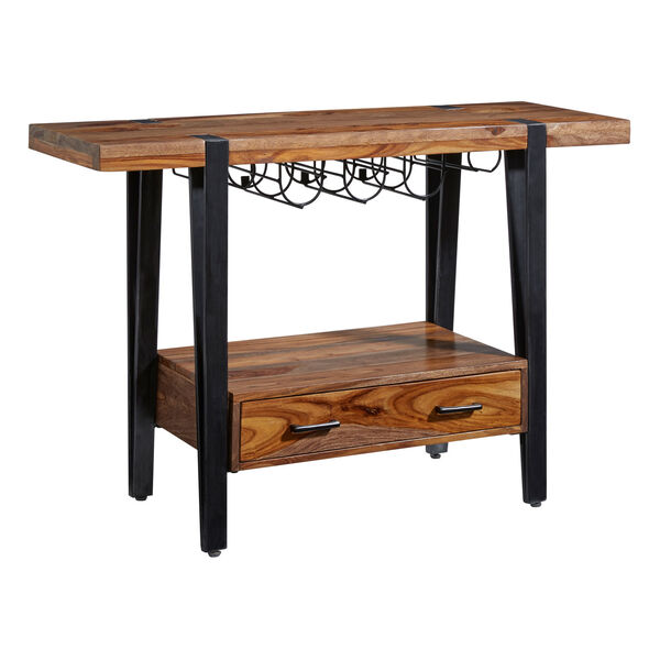 Brownstone Black and Brown One Drawer Wine Console, image 1
