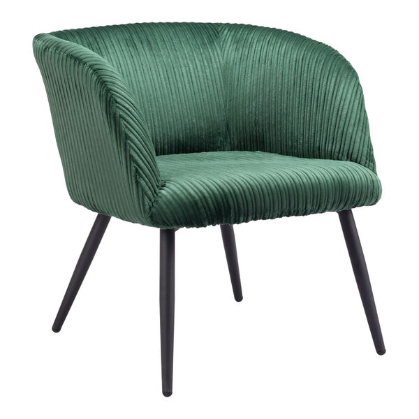 Papillion Green and Matte Black Accent Chair, image 1