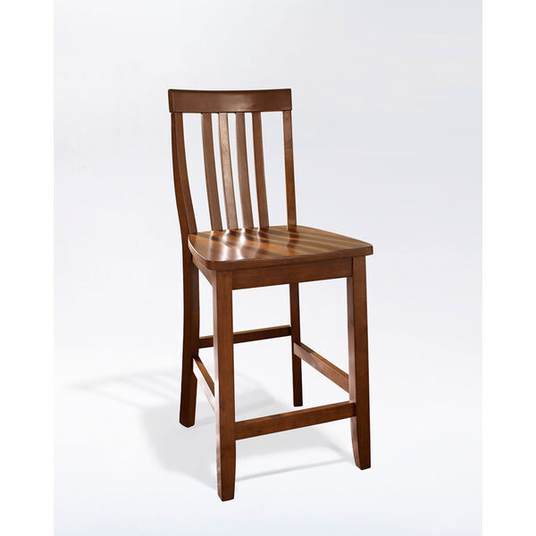 School House Bar Stool in Classic Cherry Finish with 24 Inch Seat Height- Set of Two, image 1