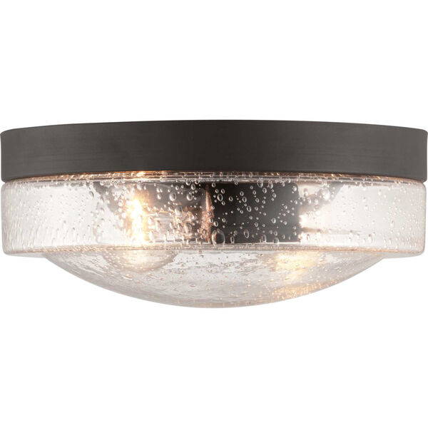 Weldon Bronze Two-Light Outdoor Flush Mount With Transparent Seeded Glass, image 3