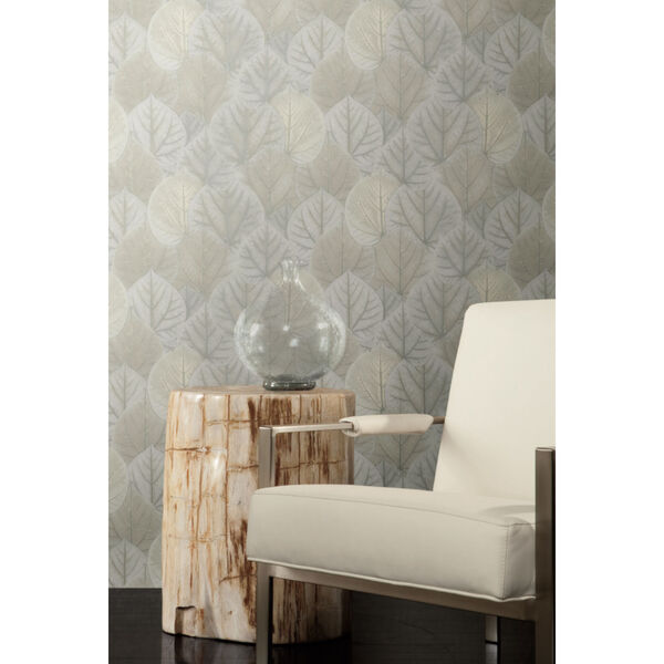 Candice Olson Modern Nature 2nd Edition Gray Leaf Concerto Wallpaper, image 5