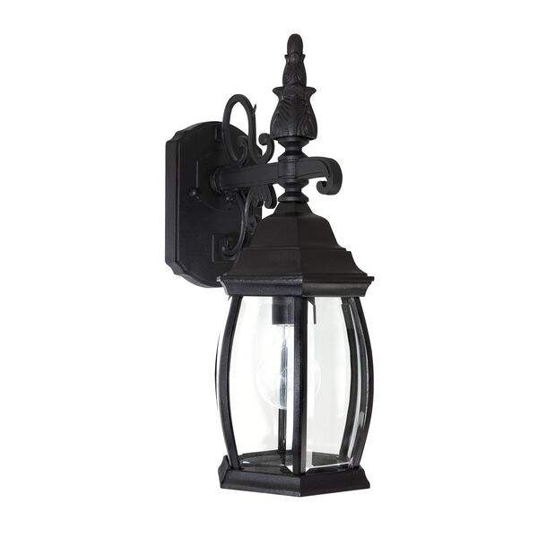 French Country Black One-Light Wall Mount Outdoor Wall Lantern, image 1