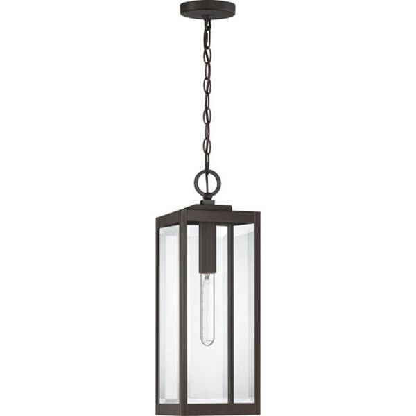 Pax Bronze 7-Inch One-Light Outdoor Hanging Lantern with Beveled Glass, image 2
