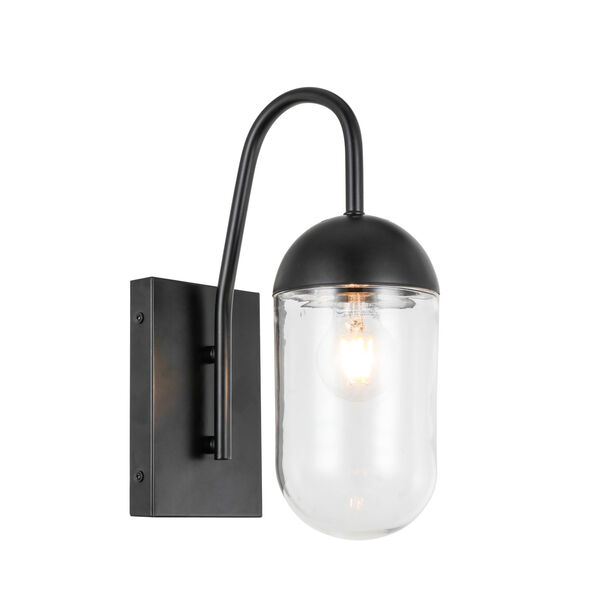 Kace Black One-Light Wall Sconce with Clear Glass, image 1