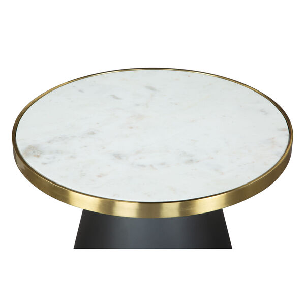 Fusion Black, Gold, and White Marble Side Table, image 4