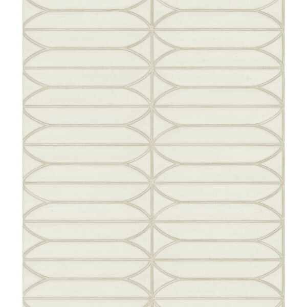 Candice Olson Breathless Pavilion Cream and Beige Wallpaper - SAMPLE SWATCH ONLY, image 1