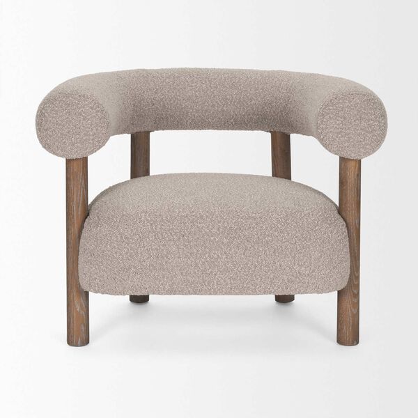 Gianna Open Back Taupe Boucle Fabric Accent Chair, image 2