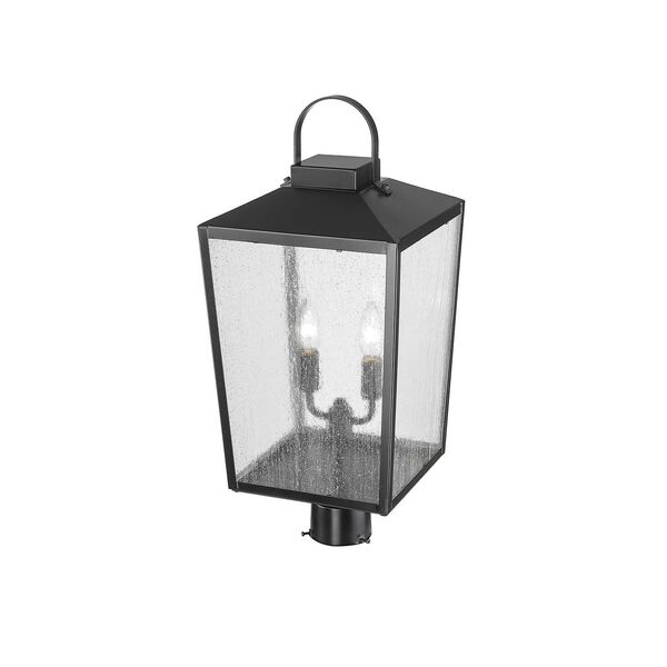 Devens Powder Coated Black Two-Light Outdoor Post Lantern, image 4