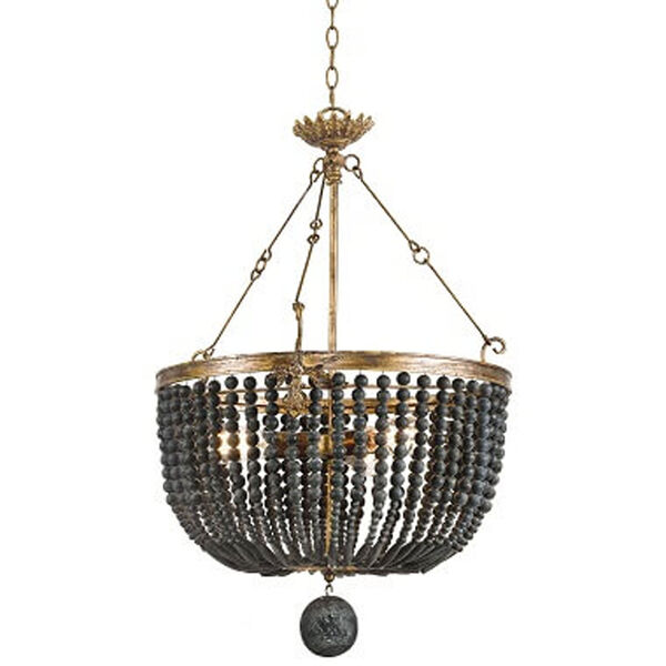 Southern Living New South Black Three-Light Chandelier, image 1
