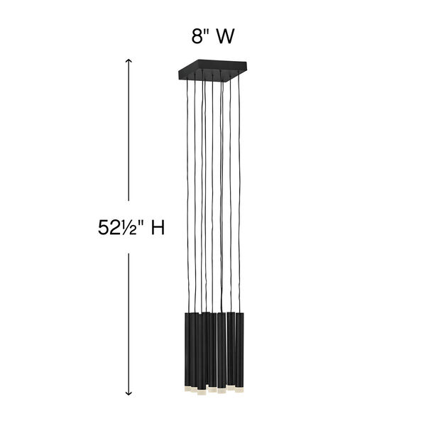 Harmony Black Nine-Light LED Mini Pendant, image 4