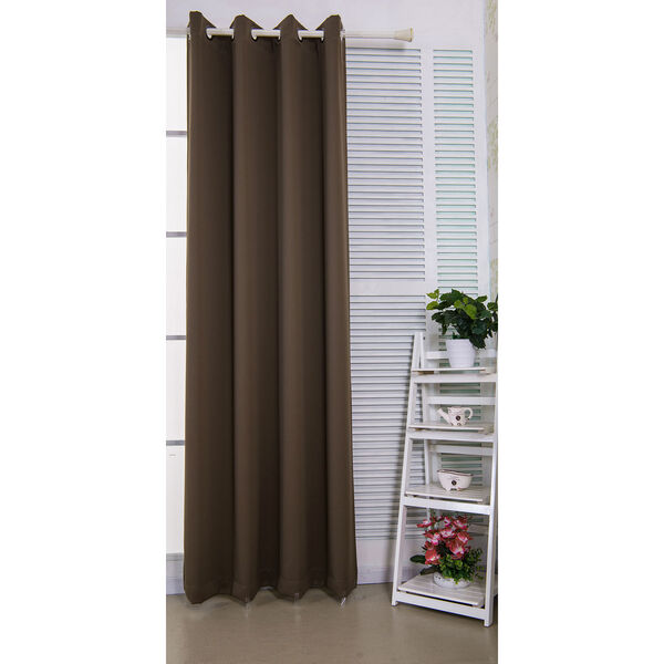 Hazelnut Brown Edessa Premium Solid Insulated Thermal Grommet Blackout Window Panel Pair 52 x 96, image 2