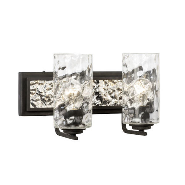 Hammer Time Carbon and Polished Stainless Two-Light Bath Vanity, image 1