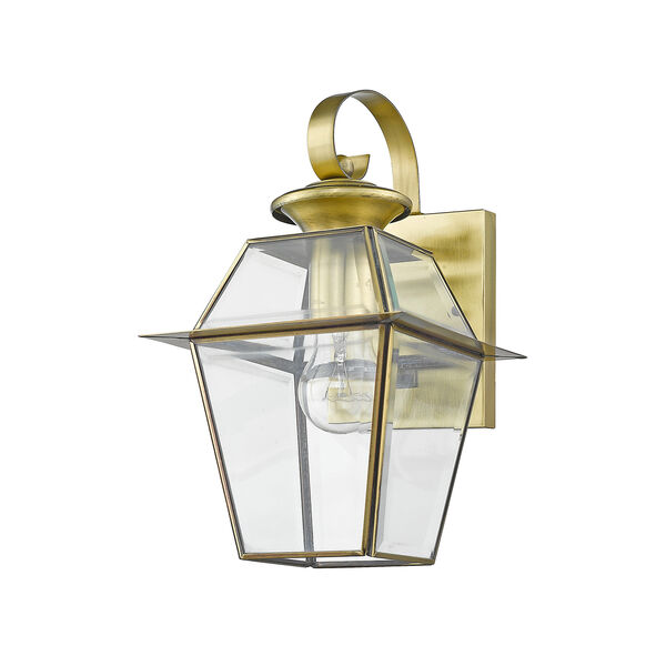 Westover Antique Brass One-Light Outdoor Wall Lantern, image 2