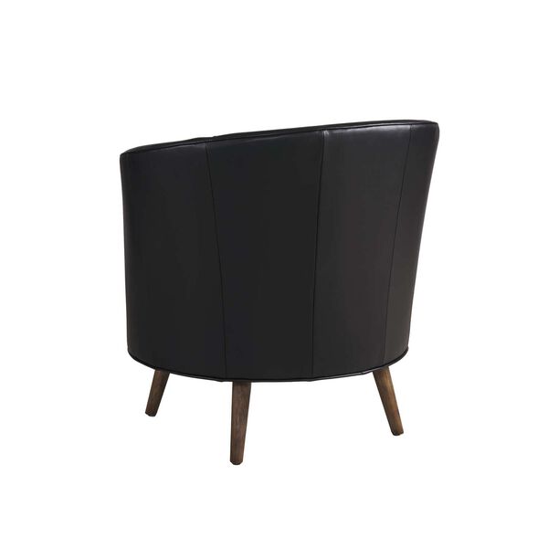 Zanzibar Black Brown Leather Swivel Chair, image 2
