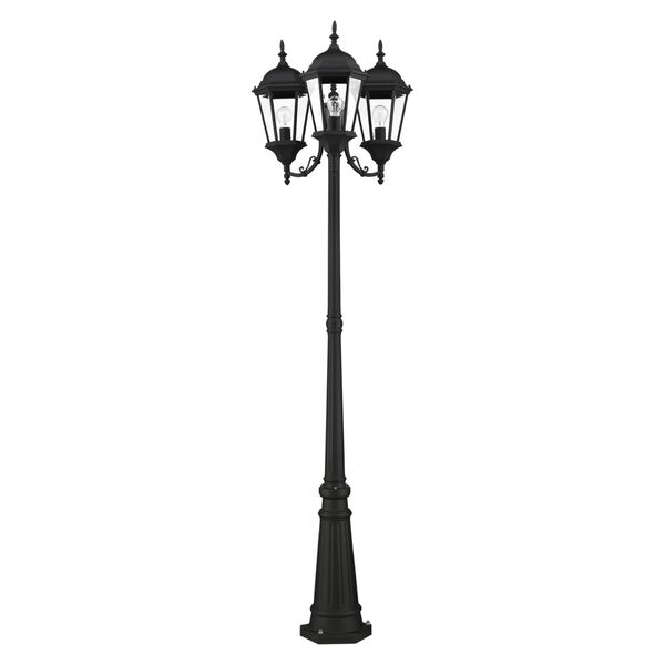 Hamilton Textured Black 25-Inch Three-Light Outdoor Post Lantern, image 2
