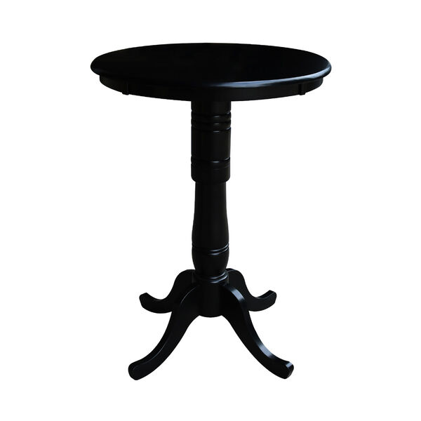 42-Inch Tall, 30-Inch Round Top Black Pedestal Pub Table, image 1