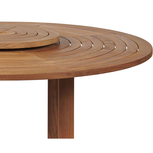 Royal Nature Sand Teak Round Teak Outdoor Dining Table with Lazy Susan, image 3