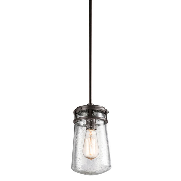 Lyndon Architectural Bronze One Light Outdoor Hanging Mini Pendant, image 1