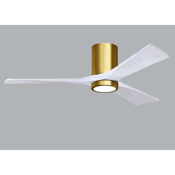 Irene-3HLK Brushed Brass 52-Inch Ceiling Fan with LED Light Kit and Matte White Blades, image 3