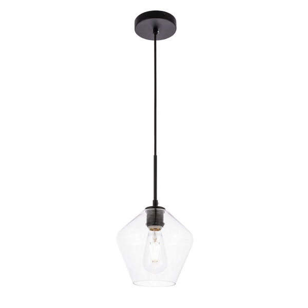 Gene Black Eight-Inch One-Light Mini Pendant with Clear Glass, image 6