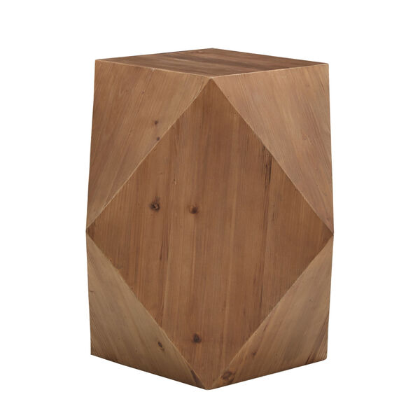 Swanson Reclaimed Light Wood Geometric End Table, image 2