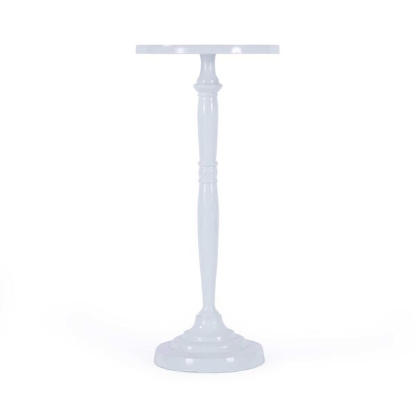 Landon Ivory Outdoor Round Metal Pedestal Side Table, image 2