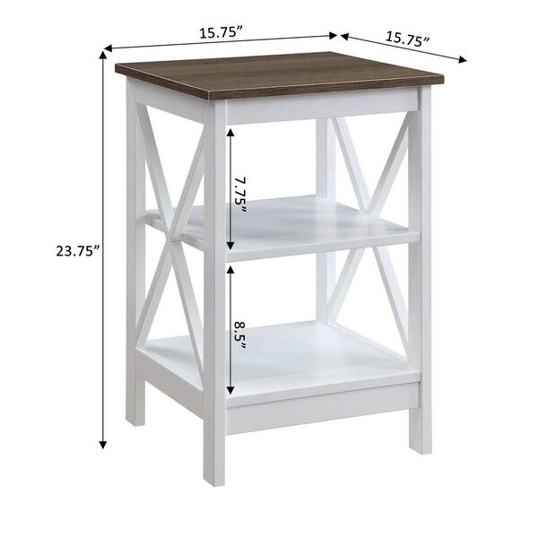 Oxford Driftwood White End Table, image 4