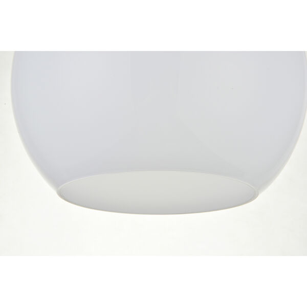 Baxter Black and Frosted White Nine-Inch One-Light Semi-Flush Mount, image 5