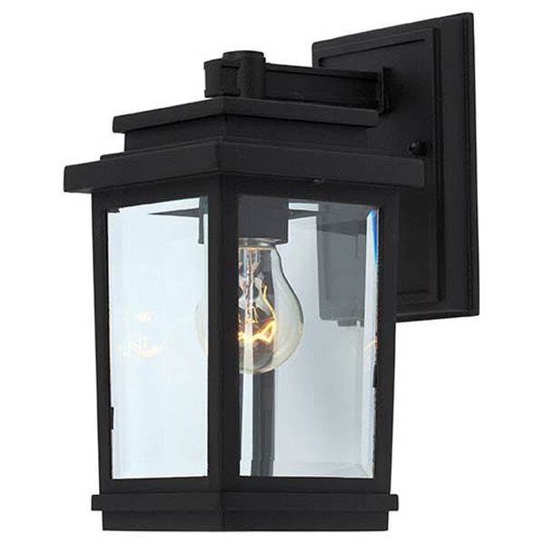 Fremont Black One-Light 5-Inch Wide Outdoor Wall Sconce with Clear Four Side Glass, image 1