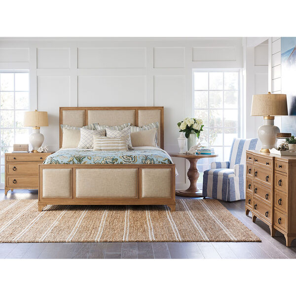 Newport Sandstone and Beige Crystal Cove Upholstered King Panel Bed, image 2