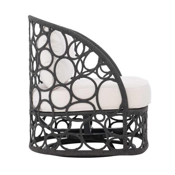 Bali Black and White Outdoor Swivel Chair, image 4