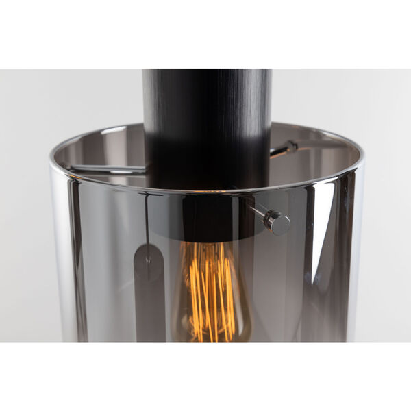 Henley Satin Black Three-Light Pendant with Smoke Glass, image 6