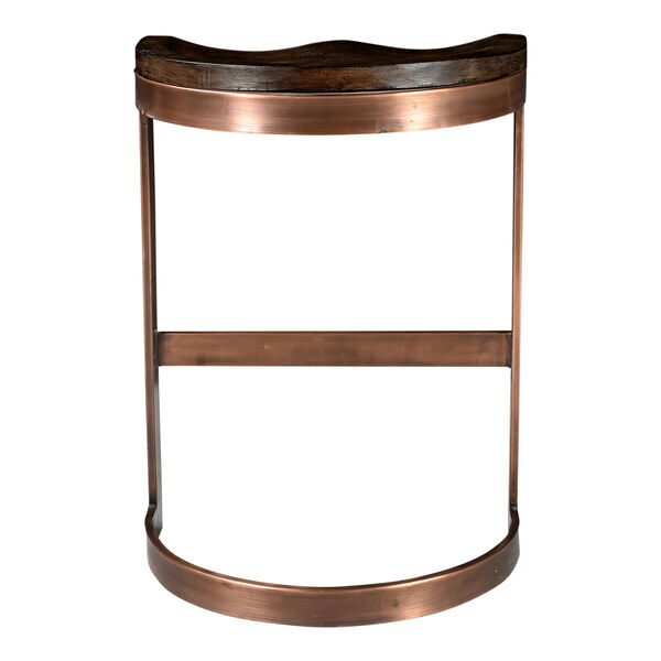 Bancroft Brown Counter Stool With Copper Detailing, image 3