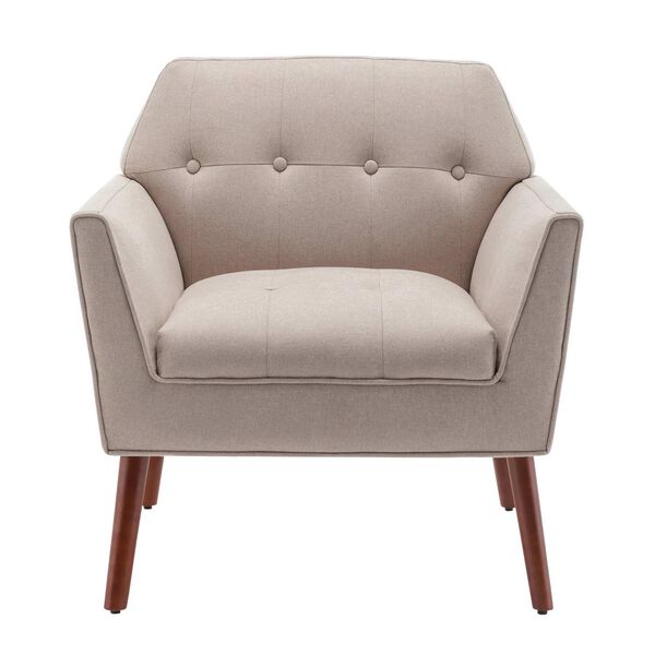 Take A Seat Sandy Beige Fabric Espresso Andy Accent Chair, image 5