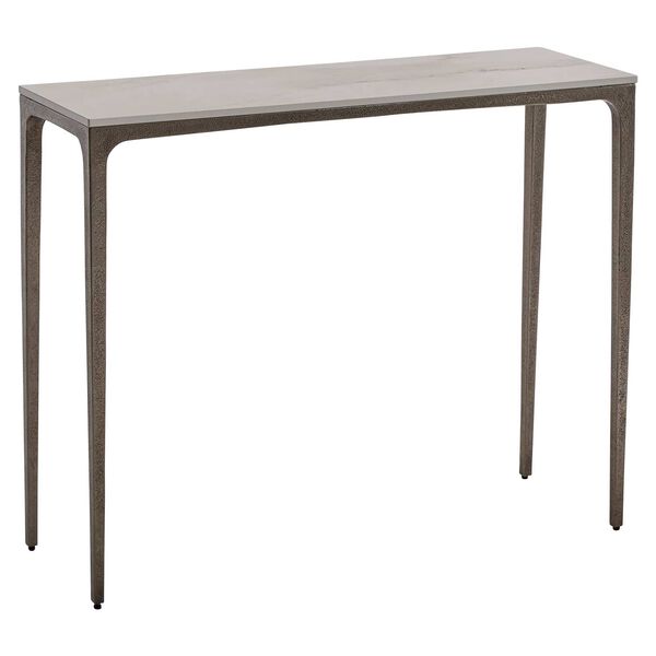 Caprera White Shell and Textured Graphite Outdoor Console Table, image 2